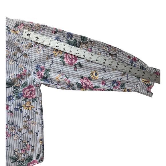 Floral Cottagecore Striped Button Down - Petite Medium - Picture 6 of 7